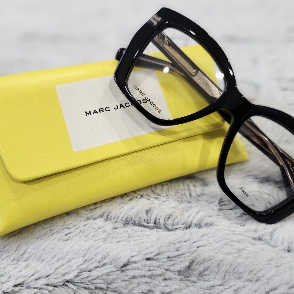 Marc Jacobs Black Glasses with Bright Yellow Case
